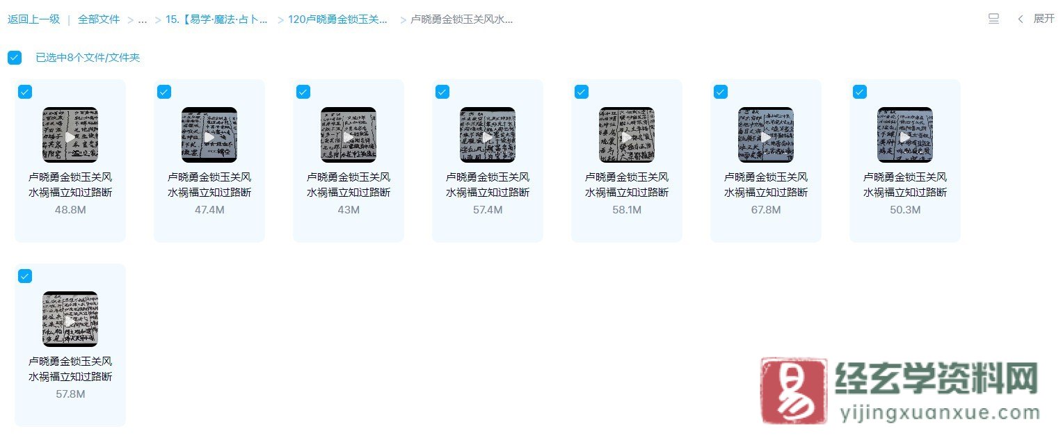 图片[1]_卢晓勇-金锁玉关风水祸福立知过路断（8视频）_易经玄学资料网