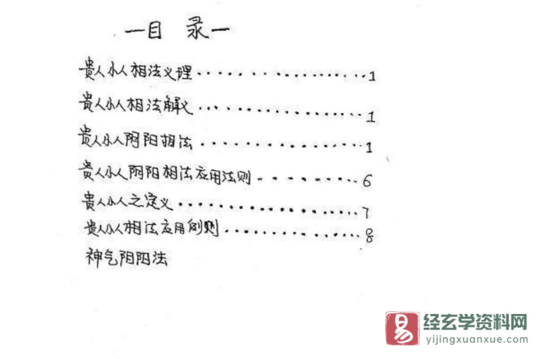 图片[3]_黄寅·著《贵人小人相法（手抄本）》电子版PDF（16页）_易经玄学资料网