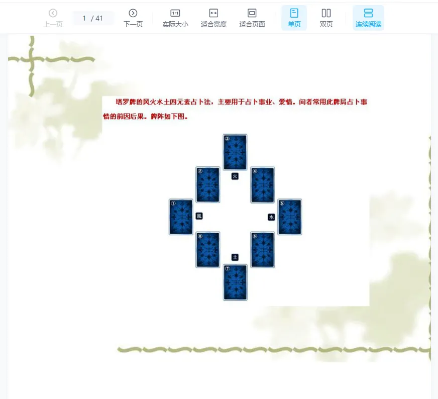 《塔罗牌阵整理》PDF电子书（41页）_易经玄学资料网