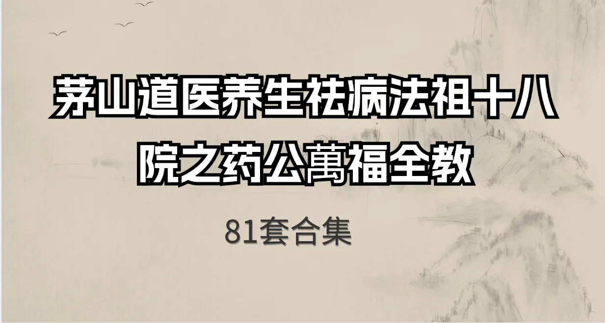 茅山道医养生祛病法祖十八院之药公萬福全教（81套合集）_易经玄学资料网