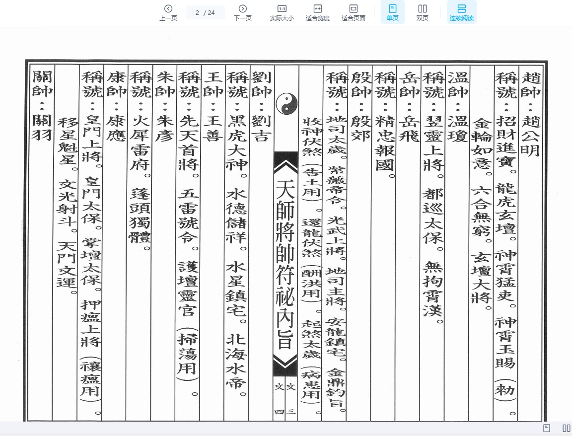 图片[2]_正一天师将帅符秘内旨（秘讳）PDF电子书（24页）_易经玄学资料网