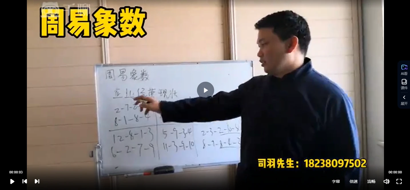 司羽先生《数字高级班课程》视频336集_易经玄学资料网