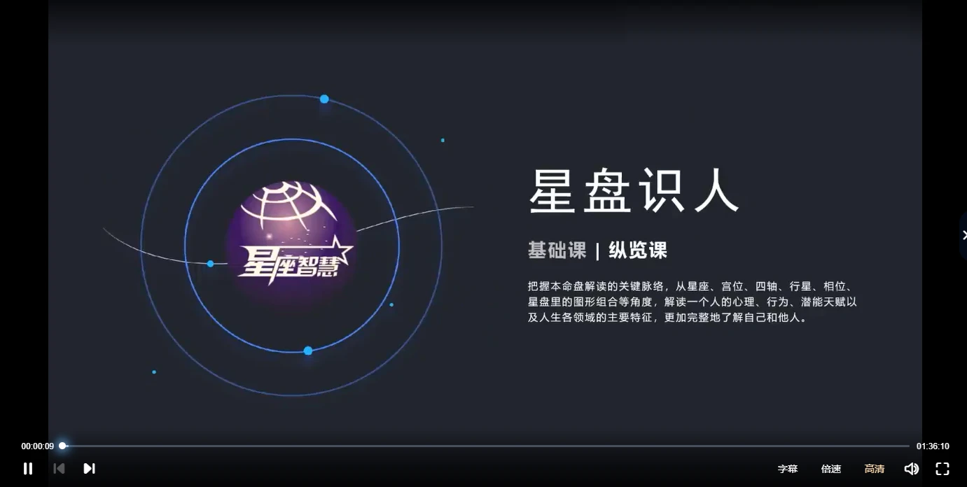 星座智慧馆-星盘识人纵览课（视频14讲）_易经玄学资料网