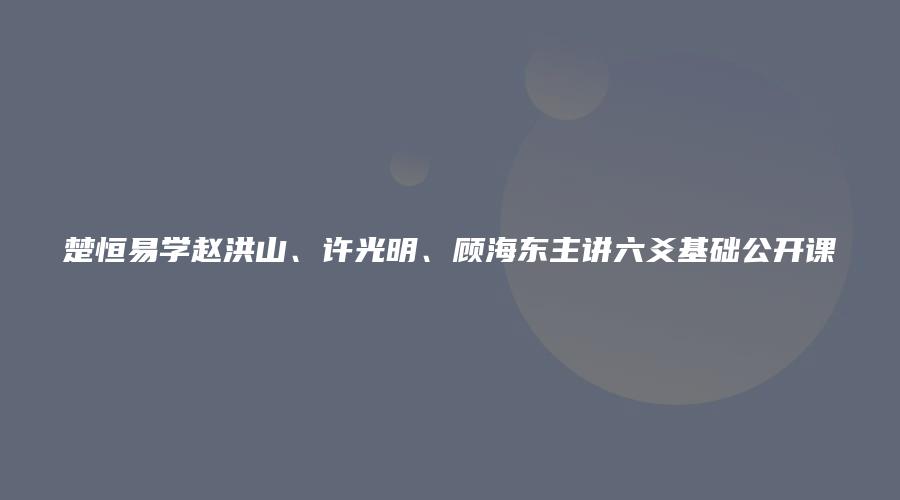 楚恒易学赵洪山、许光明、顾海东主讲六爻基础公开课