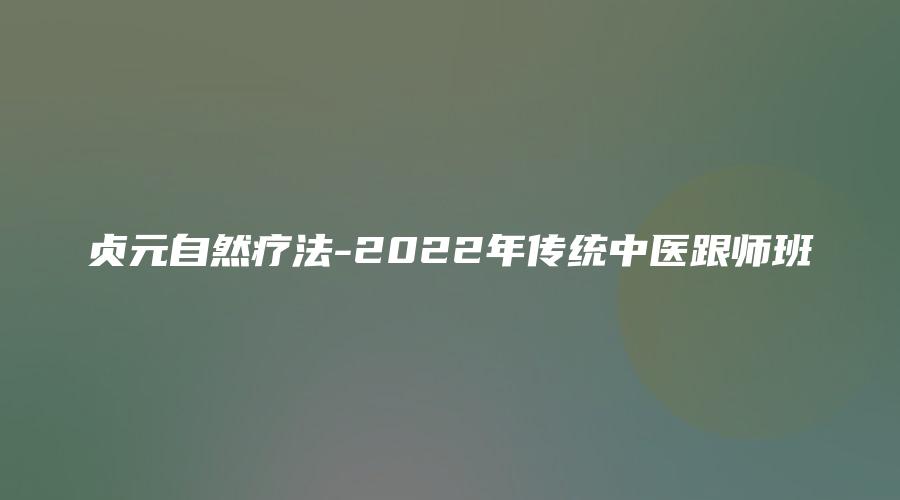 贞元自然疗法-2022年传统中医跟师班