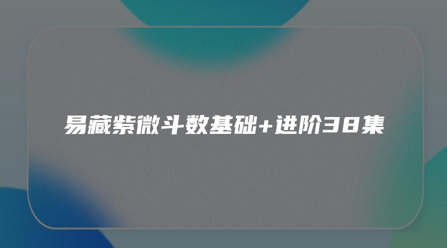 易藏紫微斗数基础+进阶38集